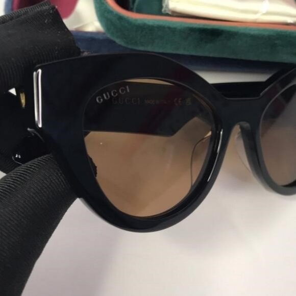 New Original Gucci Brown Cat Eye Ladies Sunglasses GG0957S 003 51